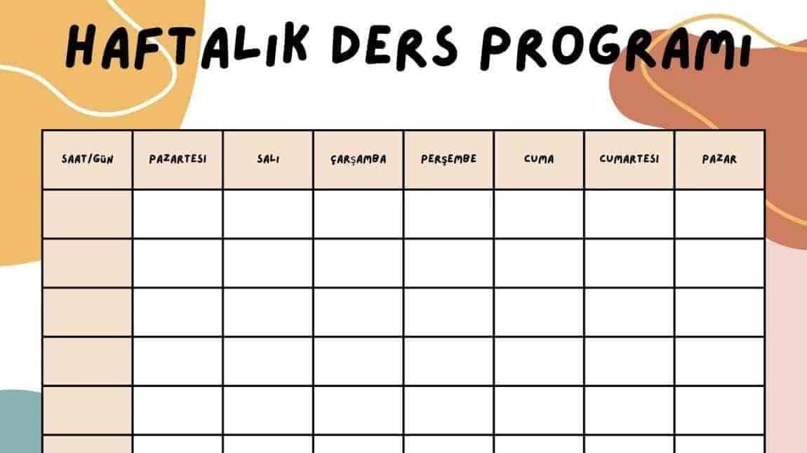 15/09/2025 TARİHİ İTİBARİYLE SINIFLARIN DERS PROGRAMLARI
